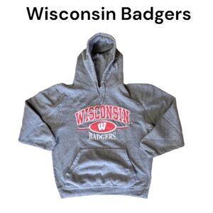 Vintage Varsity Athletic by Cadre Wisconsin Badgers Grey Hoodie Size Medium